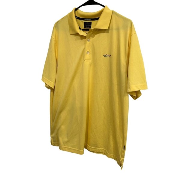 Greg Norman Yellow Polo Shirt Mens Short Sleeve Embroidered Logo Sz L - Picture 3 of 7